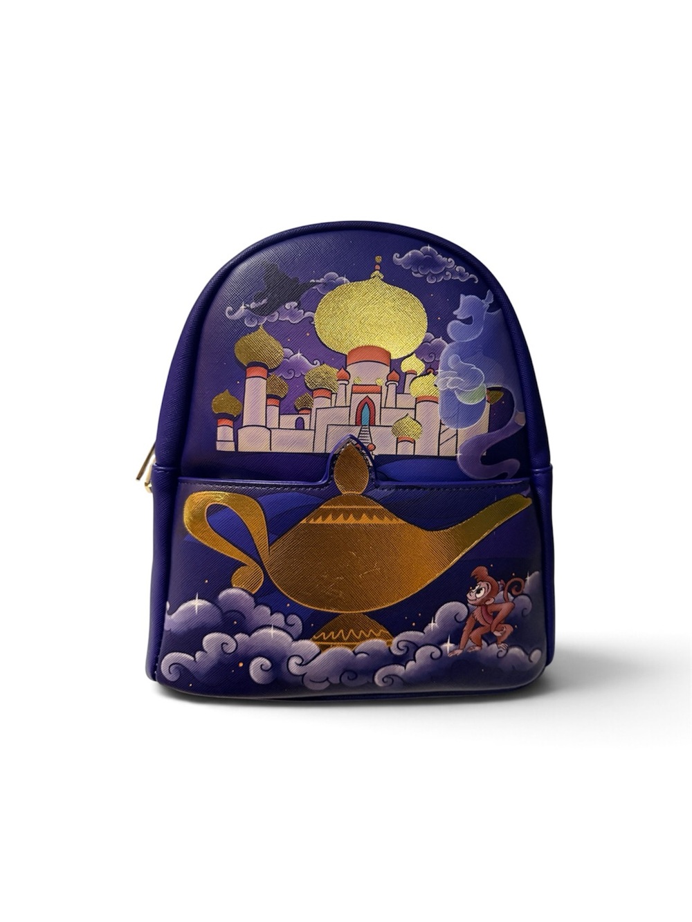 Loungefly Purple Aladdin Mini Backpack with Gold Lamp Accent